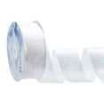 thumbnail image 1 of 19.69 Yard Iridescent Ribbon 1-1/2 inch Wide Iridescent White Decorative Ribbon Polyester Craft Fabric Ribbon for Flower Bouquet, 1 of 6