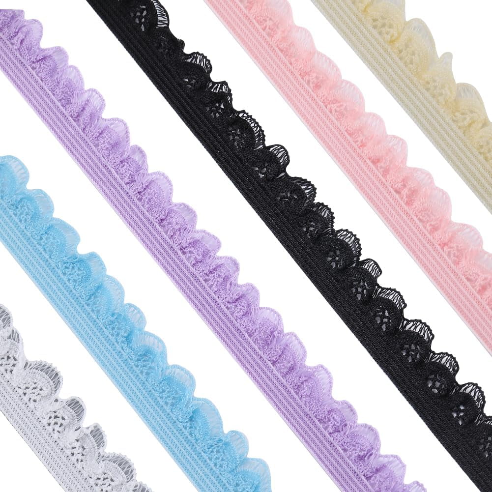 19.69 Yards 6 Colors Elastic Lace Trim 1/2