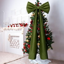 19.69 x 70.8 Inches Christmas Extra Large Velvet Bows Christmas Tree Topper Decor Giant Xmas Tree Toppers Bows for Home Wreath Wall Backdrop Birthday Wedding Party Decorations(Dark Green)