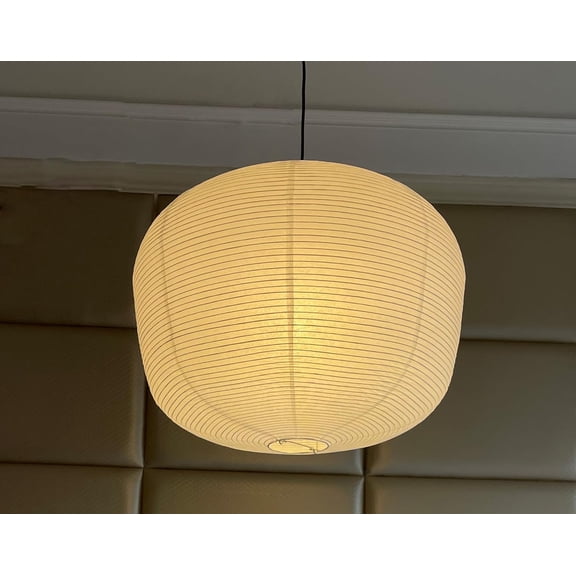 (19.69Inch) Large Paper Lantern,White Wax Gourd Paper Lamp Shade, Chinese Foldable Rice Paper Lamp Shade,Handmade Pendant Light Cover for Indoor Ceiling Decoration (19.69)