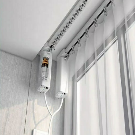 19.69ft Smart Electric Curtain System Automatic Curtain Opener Motorized Curtain Track with Remote Control, Smart Home Drapery System