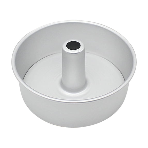 19.6cm Silver Angel Food Cake Pan – Removable Bottom Tube Pan, Aluminum Alloy Round Chiffon Baking Mold with Even Heat Distribution, for Cheesecake & Sponge Cake