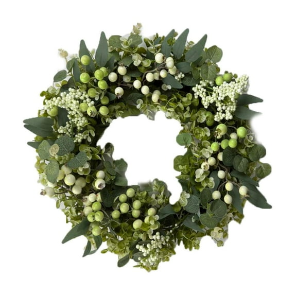 19.6in Christmas Wreath Artificial Wreath for Front Door Home Farmhouse Decorations Faux Green Winter Wreath for Window Indoor Outdoor