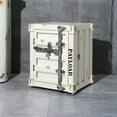 thumbnail image 1 of 19.6in Industrial End Table with Locker, Industrial Forge Metal Locker Side Table, Concealment Gun Metal Furniture, Container Cabinet for Tool Room Garage Storage(White), 1 of 9