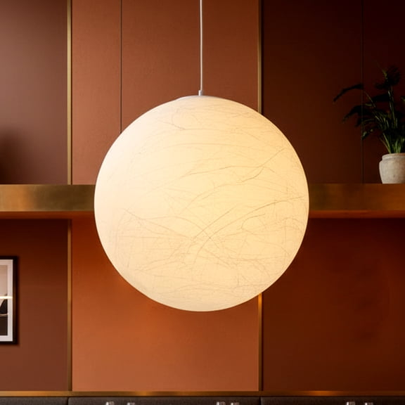 19.7" 1 Light White Acrylic Globe Shade Pendant Light for Entrance Dining Room Restaurant