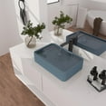 thumbnail image 1 of 19.7*12.8-inch rectangular bathroom cement art basin with drain in the same color, 1 of 11