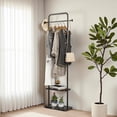 thumbnail image 1 of 19.7" Black Coat & Hat Rack Free Standing Storage for Entryways Halls, 1 of 9