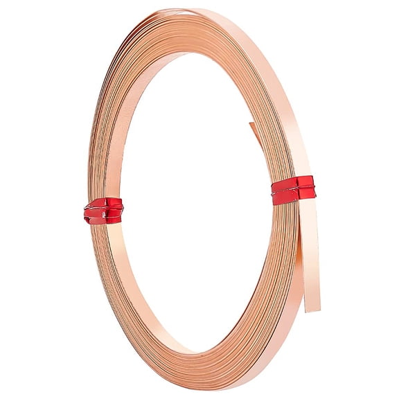 19.7 Ft 32Gauge Flat Pure Copper Wire 3mm Wide Flat Bezel Wire Resistant Jewelry Wire for DIY Jewelry Craft Making