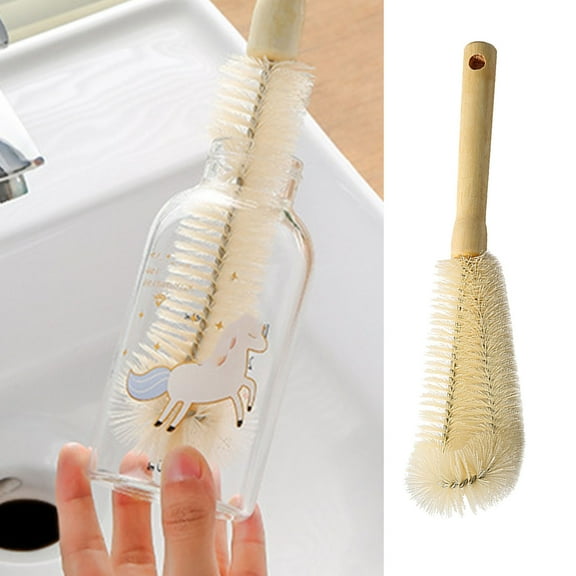 19.7 Inch Bottle Brush, Wooden Long Handle Bottle Cleaner for Washing Narrow Neck Wine/Beer Bottle, Hummingbird Feeder, Baby Bottle, Sports Bottle, Thermos, Flask