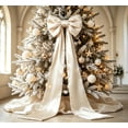 thumbnail image 1 of 19.7 Inch Christmas Tree Bow Topper, Oversized Bow with Long Streamers for Front Door Wreath Mantel Party Xmas Holiday Decor, 1 of 6