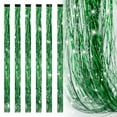 thumbnail image 1 of 19.7 Inch Clip In Hair Tinsel Fairy Hair Tinsel Kit Clips Clip On Glitter Hair Tinsel Extensions (Green), 1 of 9