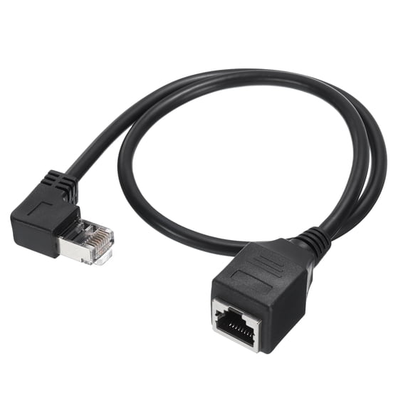 19.7 Inch Length Male to Female 5e Network Extension Cable Right Bend