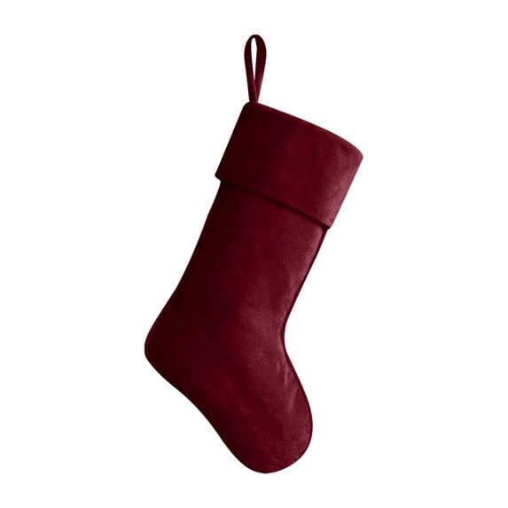 19.7-Inch Red Velvet Christmas Stocking, Large Christmas Stockings Mantel Decor, Polyester Gift Holder