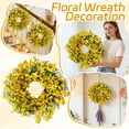 thumbnail image 1 of 19.7 Inch Spring Wreaths for Front Door Large Easter Forsythia Floral Summer Spring Door Wreaths Outdoor All Season Spring Decorations for Home Porch Room Window Wall Farmhouse Decor (Yellow), 1 of 8
