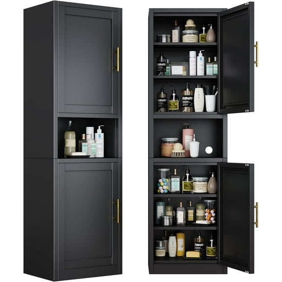 19.7"W Freestand Metal Tall and Thin Narrow Storage Cabinet for Kitchen Bathroom Living Room