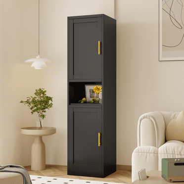 19.7"W Freestand Metal Tall and Thin Narrow Storage Cabinet for Kitchen Bathroom Living Room