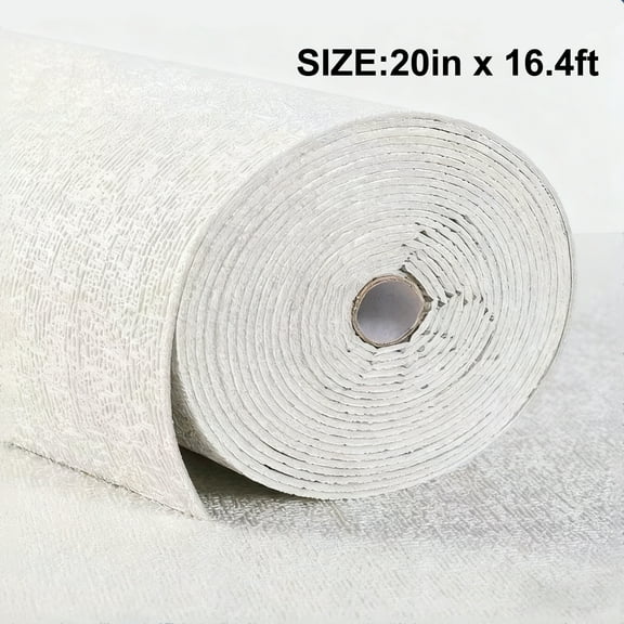 19.7 in. x 16.4 ft. Thermal Insulation Wallpaper For Bedroom, Living Room, White