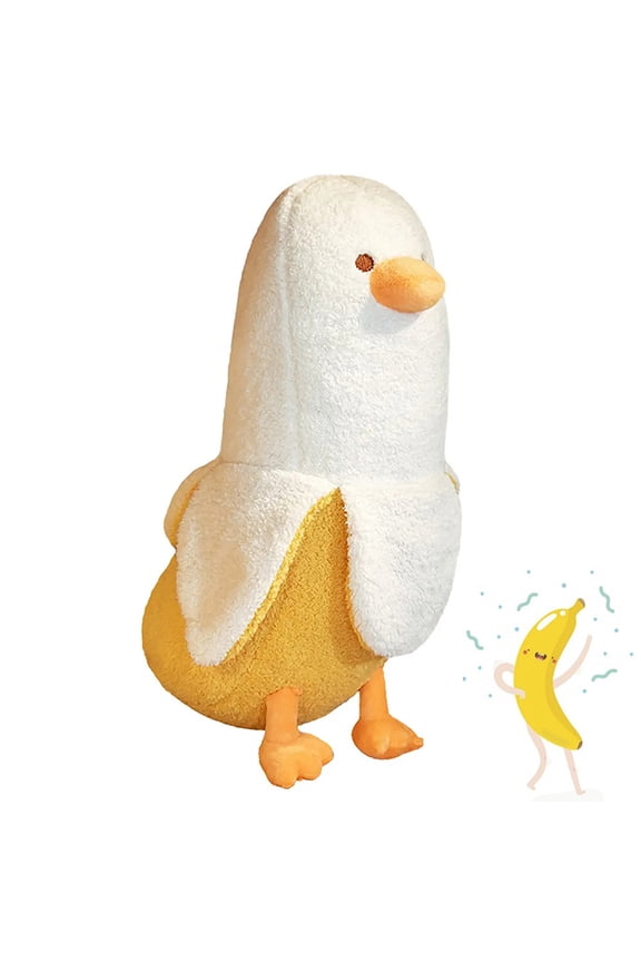 19.7 inches Banana Duck Plush Toy Christmas Birthday Gifts For Girls And Boys, White