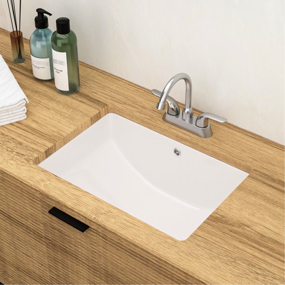 19.7"x14" Ceramic Rectangular Undermount / Practical Overflow & Smooth Surface / Home, Restaurant Bathroom