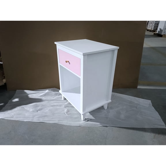 19.70 in Deep Nightstand | In Mainly Pink Color | Offers Functional Storage for Bedrooms