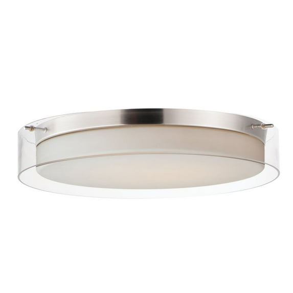 Maxim Duo 20'' Round Outdoor Flush Mount - Satin Nickel - 12286CLSWSN