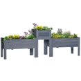19.75 in. Gray Raised Garden Bed with Legs and Bed Liner