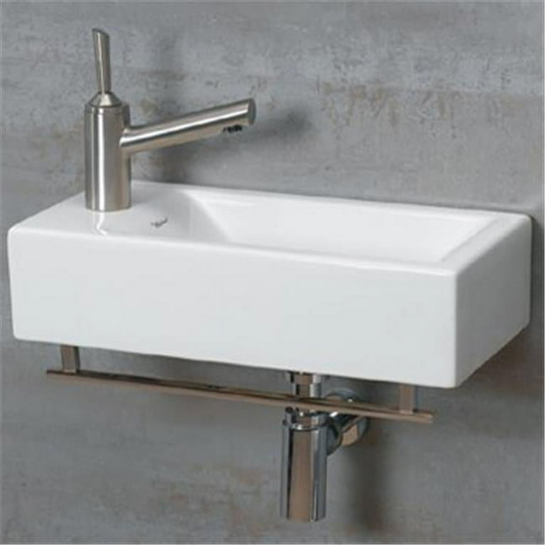 Wall mounted basin with towel rail sale
