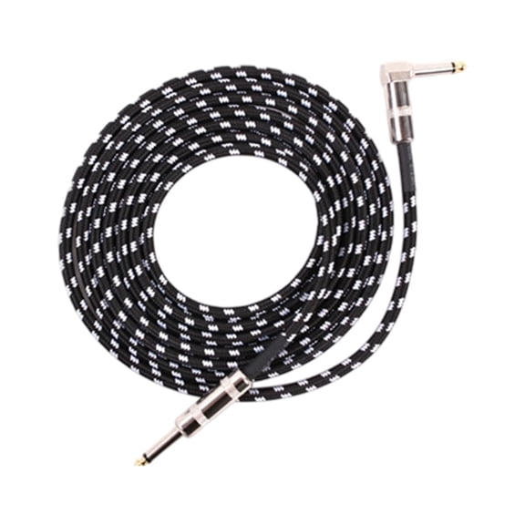 19.7FT Guitar Cable - 1/4" Instrument Cable for Electric Guitar, Bass, Amp & Keyboard - Right Angle to Straight Connector - Durable Audio Cord for Musicians