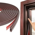 thumbnail image 1 of 19.7Ft*2 Door Weather Stripping Door Seal Strip,Self-Adhesive TPE Rubber Door Insulation for Window and Door Soundproofing D Shape,Weatherstripping for Door Frame Gap Blocker(Brown) 10*12mm, 1 of 6