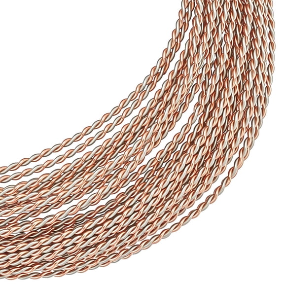 19.7Ft Round Twist Jewelry Wire 20 Gauge Resistant Brass Craft Wire for Necklace Bracelet Making and Handmade Project Rose Gold Platinum for DIY