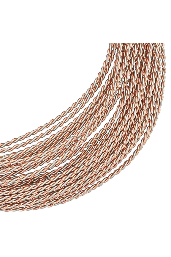 19.7Ft Round Twist Jewelry Wire 20 Gauge Resistant Brass Craft Wire for Necklace Bracelet Making and Handmade Project Rose Gold Platinum for DIY