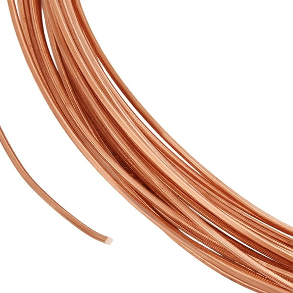 19.7Ft Square Copper Wire 21 Gauge Flat Pure Copper Wire Craft Wire for Jewelry Making Gem Metal Wrap Garden Sculpting Armature Rose Gold
