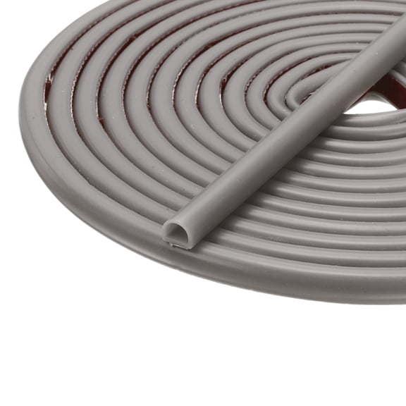 19.7Ft x 3/8" Weather Stripping Door Seal, Silicone Self-Adhesive Door Frame Seal Strip for 3/16"-5/16" Doors Window Frame Gap Filler, Gray