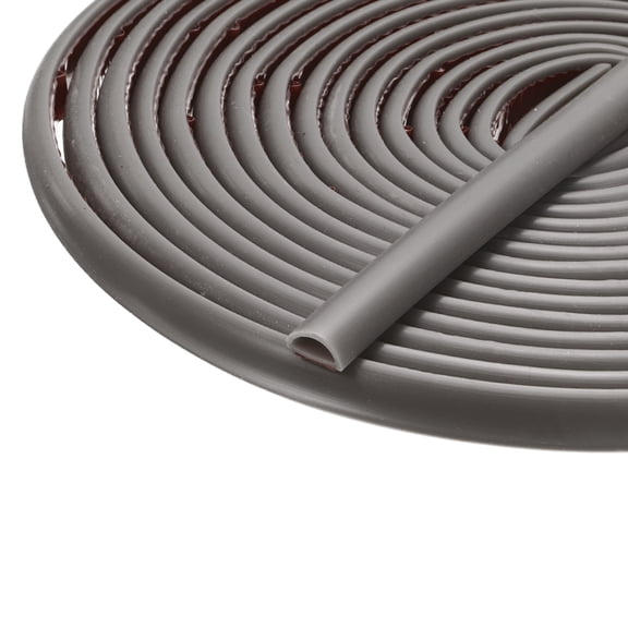 19.7Ft x 3/8" Weather Stripping Door Seal, Silicone Self-Adhesive Door Frame Seal Strip for 3/32"-3/16" Doors Window Frame Gap Filler, Gray