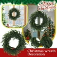 thumbnail image 1 of 16 inch Norfolk Pine Wreath with Bow Christmas Wreaths for Front Door,Artificial Real Touch Wreath for Door Wall Windows Mantle Outdoor Christmas Decoration, 1 of 9