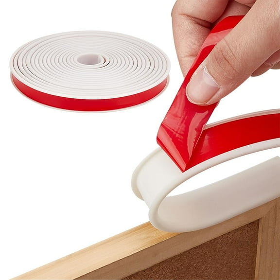 19.7ft White U-Shape Edge Banding 0.9inch Wide Flexible TPE Self Adhesive Furniture Edge Protector Soft Veneer Edging Trim for Countertop Table Cabinets Repair Furniture