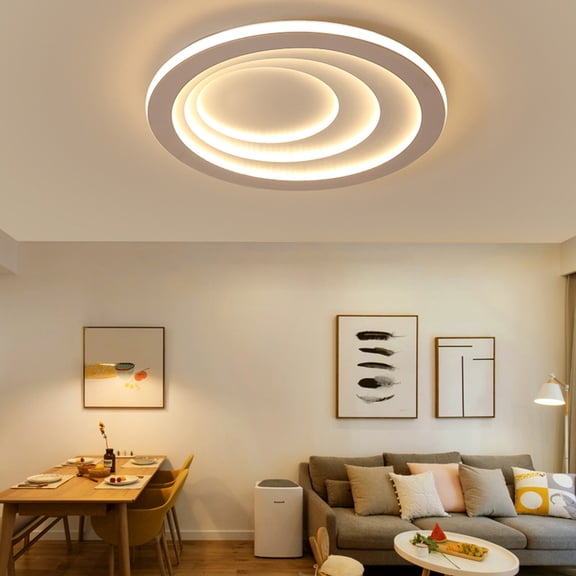 19.7in LED Ceiling Light 40W White Modern Flush Mount Fixture with 4500K Warm White Light for Living Room, Bedroom