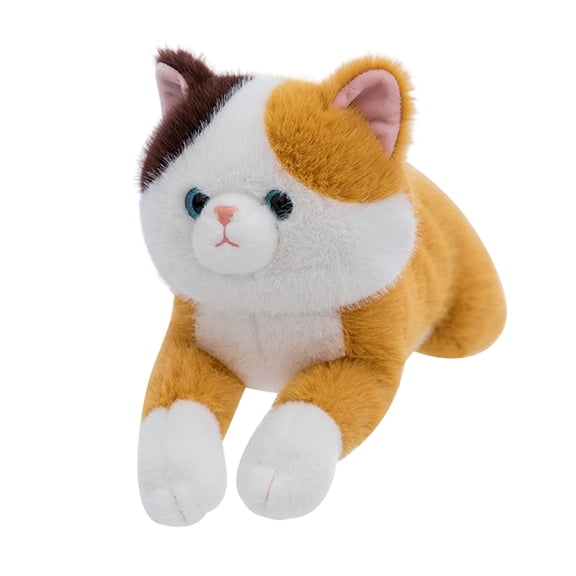 19.7in Realistic Orange Tabby Cat Plush Toy, Fat Ginger Kitten Stuffed Animal, Soft Simulation Cat Doll for Home Decor, Decorative Animal Plushie Gift