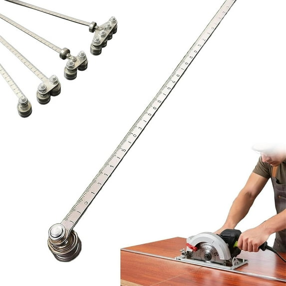 19.7inch Positioning Calipers for Precise Measurements & Easy Wood Cutting, Adjustable Stainless Steel Circular Saw Guide Rail, Cutting Guide for Circular Saw Furniture Making, Single axis