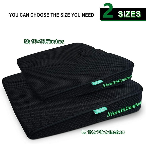 Extra Large Sciatica Seat Cushion for Office Chair, Oversized Car and Truck Seat Cushion, U-Cut Long Sitting Pain Relief Chair Pad