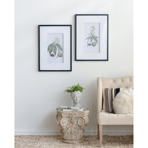 19.7x27.6 Inch Botanical Wall Art Set of 2 Black Framed Prints Home Decor for Living Room Bedroom Dining Room Hallway