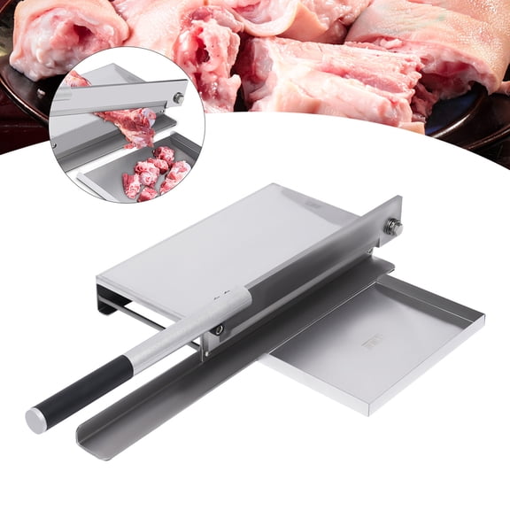 19.8 LBS Heavy Duty Manual Meat Cutter, 14 Inch Stainless Steel Bone Cutting Machine for Home/Commercial, Chopper for Beef Ribs, Lamb Chops, Pork Feet, Poultry with Non-Slip Base