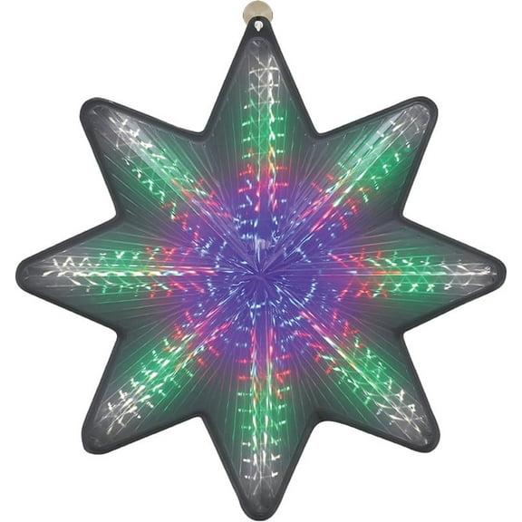 19" 80LED Star with Movement,3D Star Digital Flash-Shooting Star - Hanging Outdoor Christmas,Use for Holiday Decoration, Porch Light, 3D Fixture, Advent Star (Multicolor)