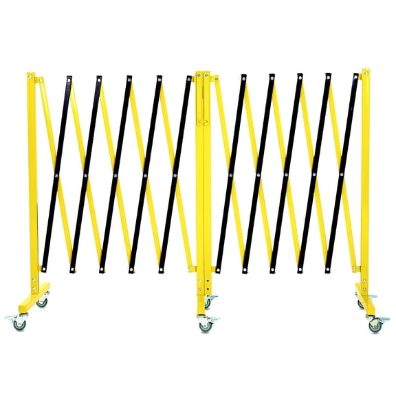 19.8ft Retractable Metal Safety Barricade, Rolling Portable Traffic Isolation Fence