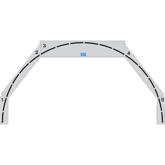 19'9" Basketball stencil 3 pt Arch Track & Field Stencils Thickness: .100