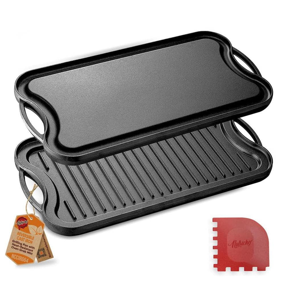 19.96 in. Kitchen Flat Grill Plate Pan Reversible Cast Iron Griddle