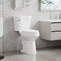 19" ADA Two-Piece Toilet for Bathroom, Elongated Bowl & Comfort Height Toilet, Powerful Siphon Jet Flush 1.28 GPF, Tall Toilet With Convenience, Standard 12" Rough-In & S-Trap