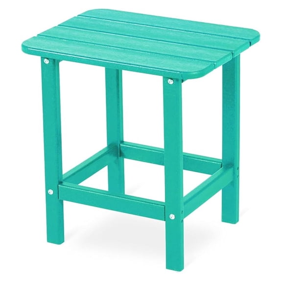 19'' Adirondack Side Table, Rectangular HDPE End Table, Weather Resistant and Easy Maintenance, Aruba