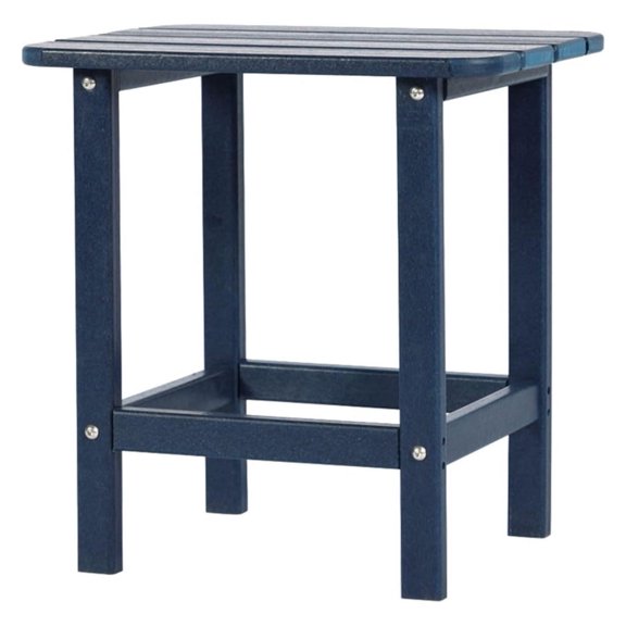 19'' Adirondack Side Table, Rectangular HDPE End Table, Weather Resistant and Easy Maintenance, Dark Blue