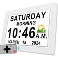19 Alarms Digital Clock with Auto DST and Sun Moon Icons, Custom Reminders and Calendar Clock